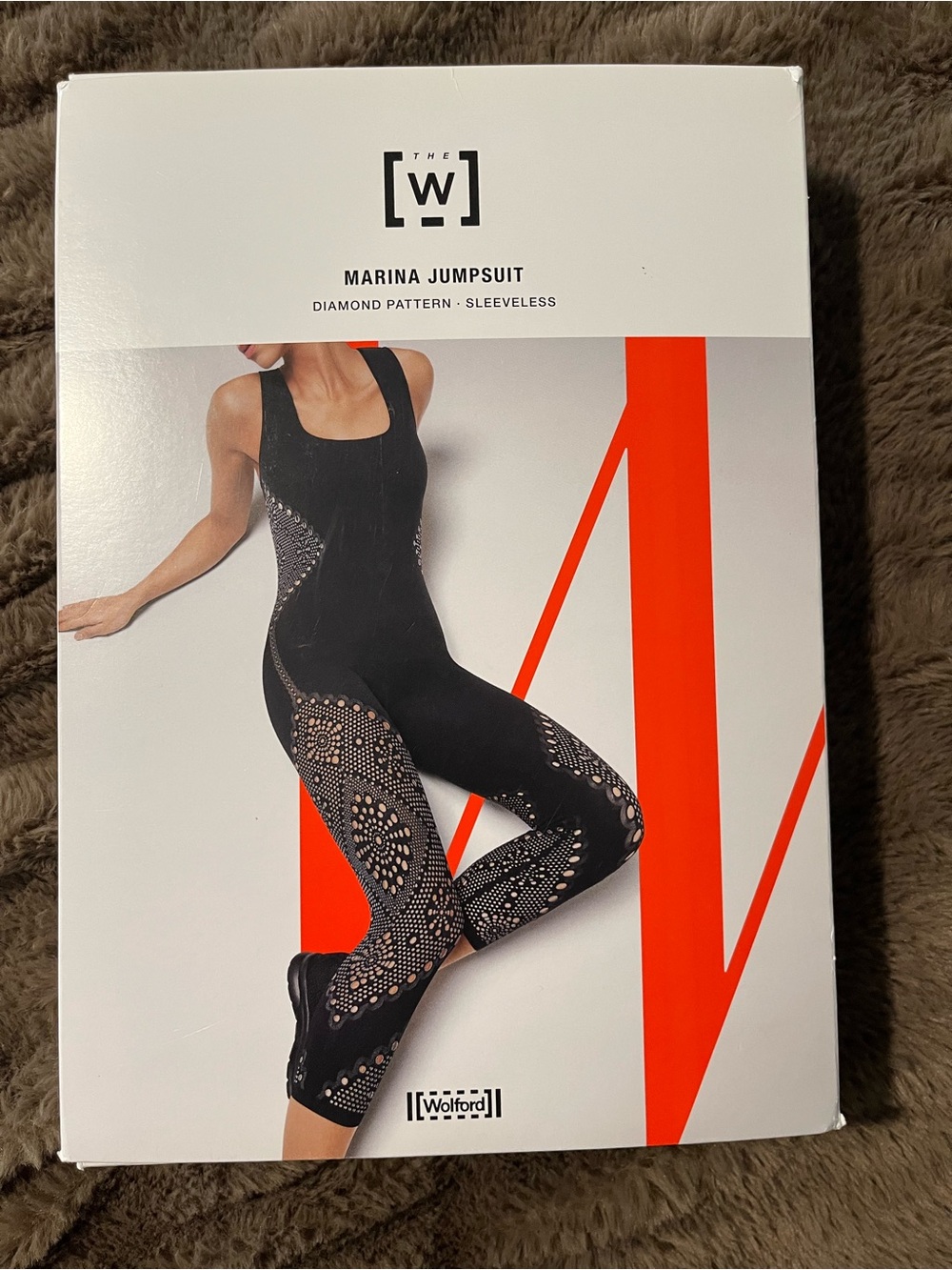 Wolford Marina Sleeveless Diamond-Pattern Jumpsuit in Black